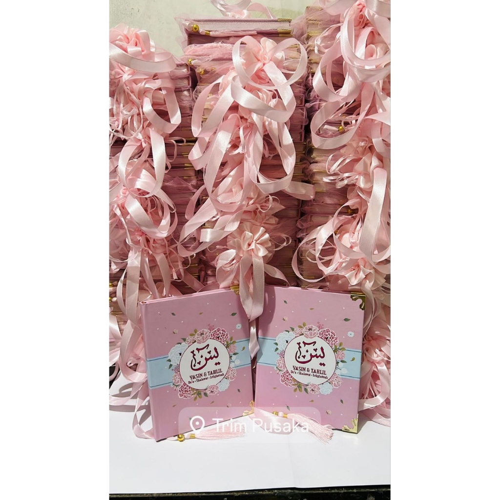 Buku Yasin Hard Cover Costum + Tas Tile