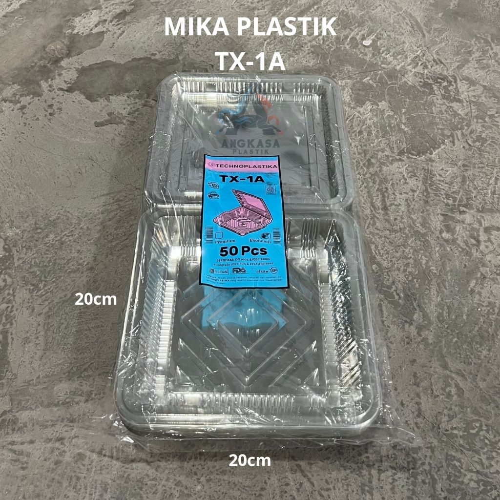 (50 PCS) Mika TX 1A / Mika Kue Bolu 20x20x5cm / Mika Chiffon / Mika Jumbo / Mika Bolu Marmer / Mika 