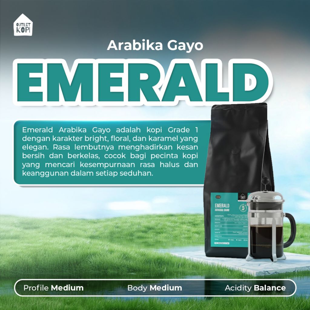 ARABIKA GAYO ACEH - EMERALD - Arabika Gayo 100% - Outlet Kopi Gayo