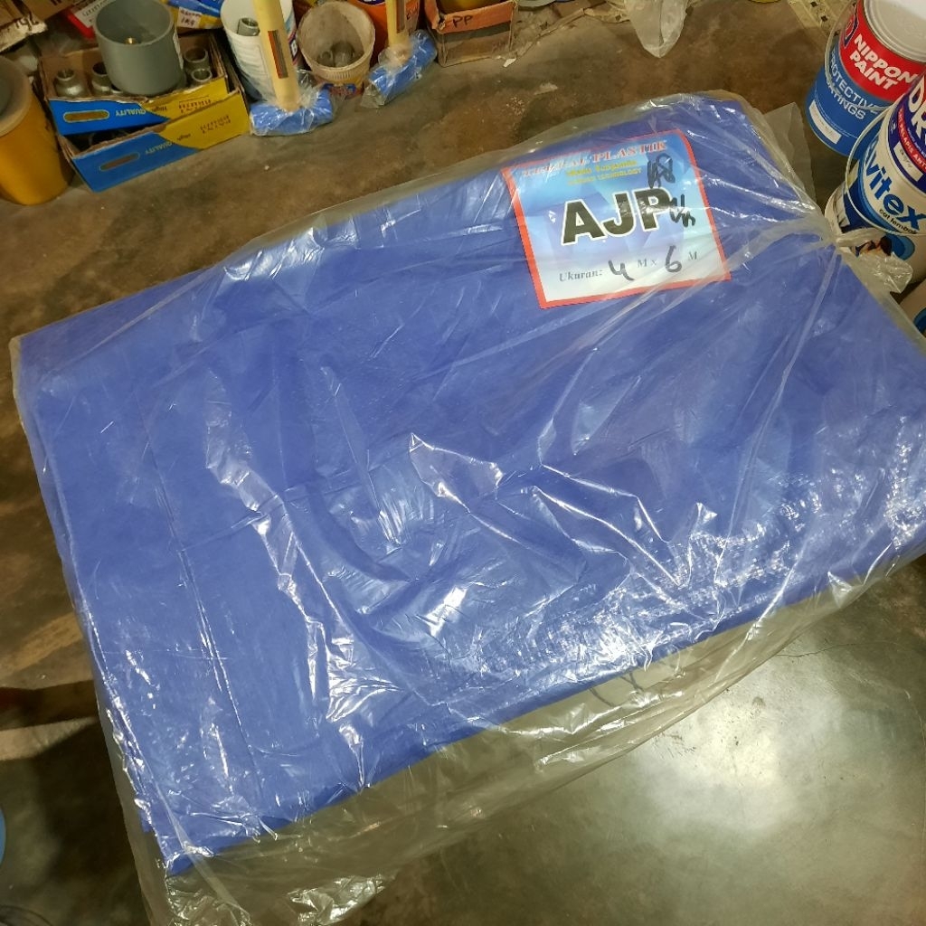 Terpal Plastik Tenda 4m x 6m merk AJP tebal A8 / Terpal 4 x 6 meter / berkualitas