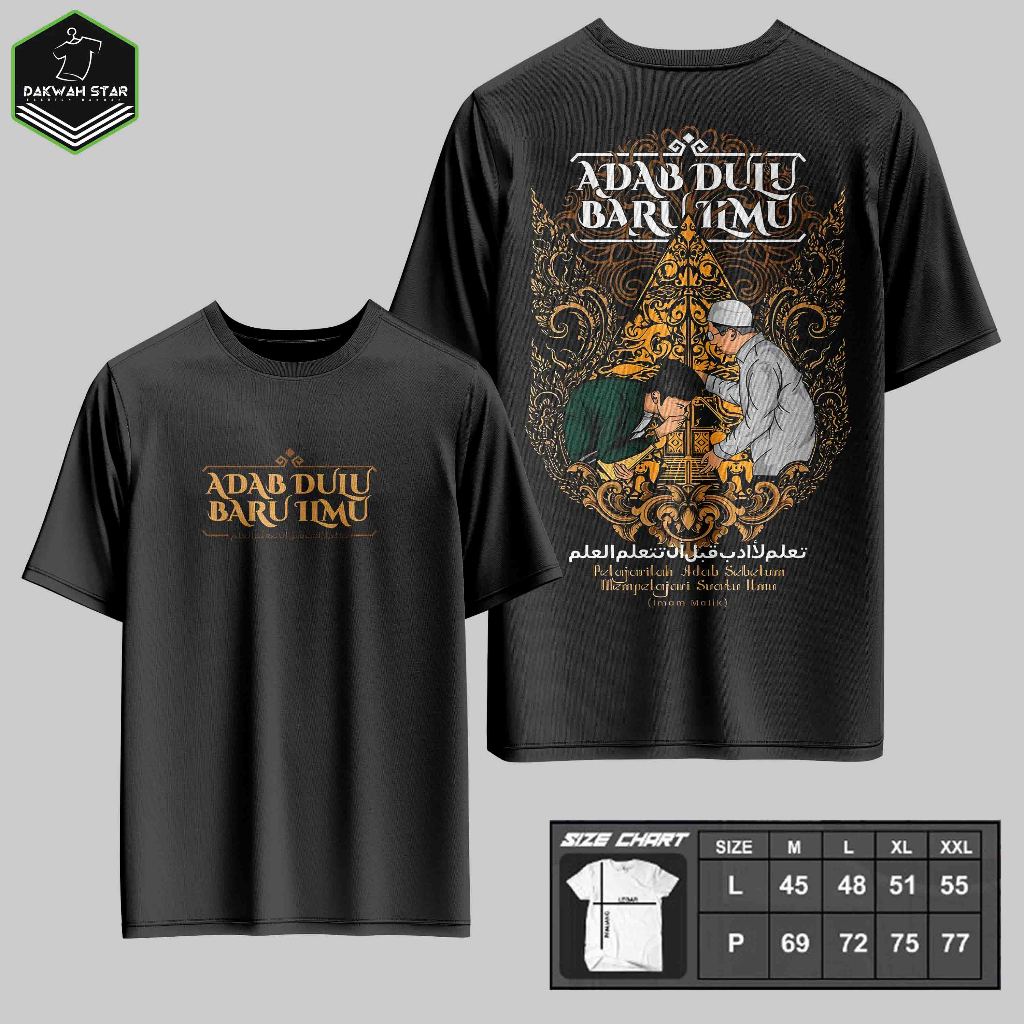 DAKWAH STAR KAOS SANTRI KUALITAS DISTRO 100% CATTON PREMIUM / KAOS ADAB DULU BARU ILMU LENGAN PENDEK