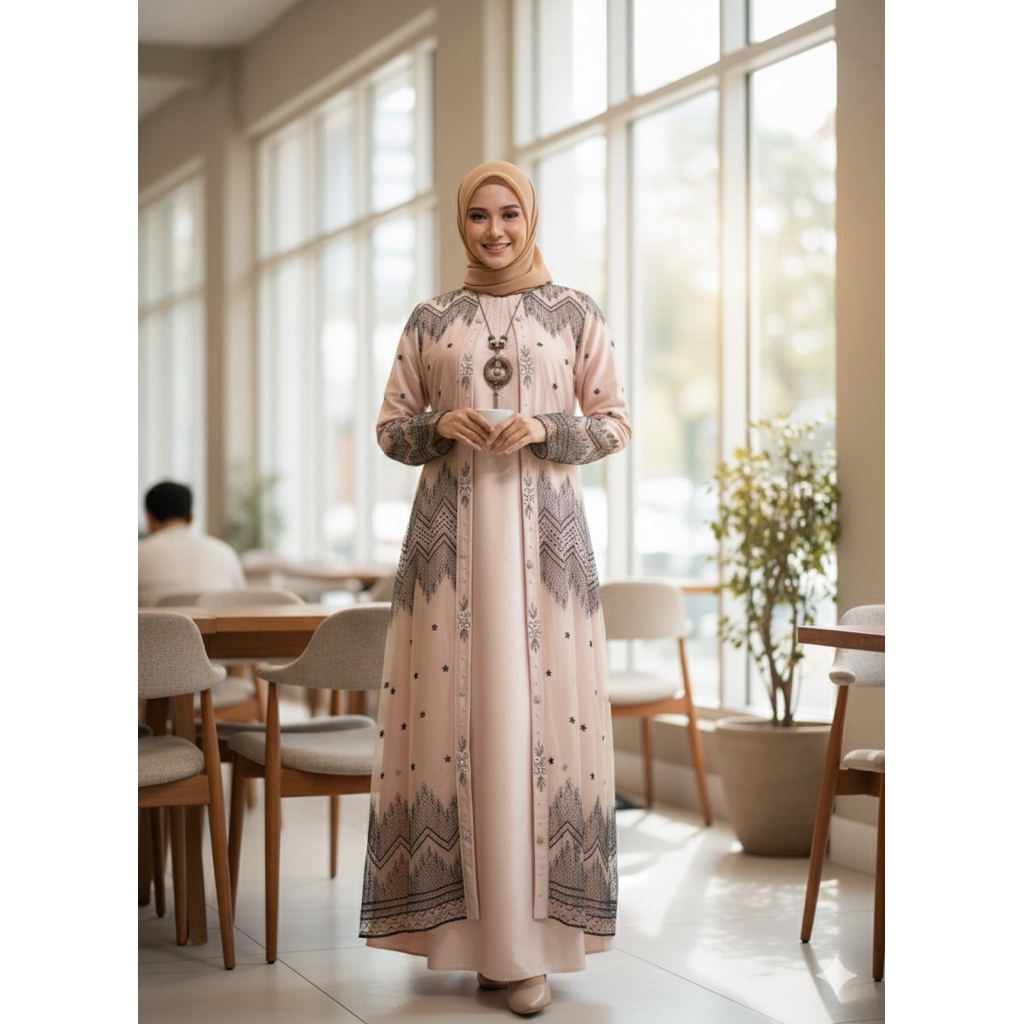Gamis tile kombinasi