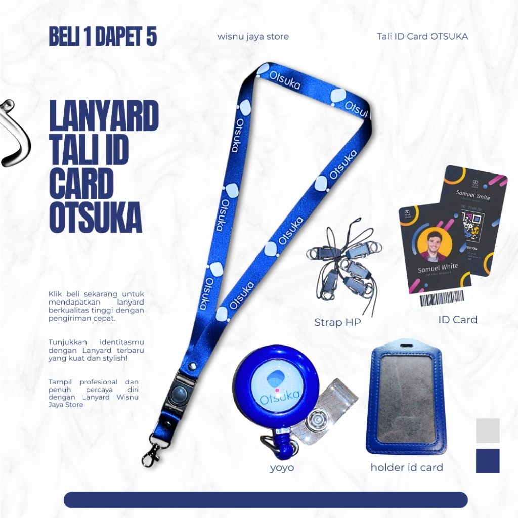 LANYARD TALI ID CARD OTSUKA TERBARU | LANYARD OTSUKA GROSIR TERMURAH BERKUALITAS