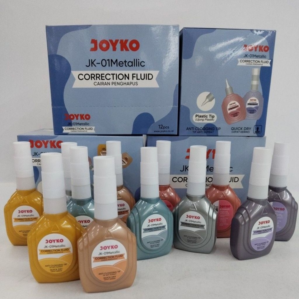 JOYKO CORRECTION FLUID||TIP-X joyko Jk-Metallic//Cairan Penghapus/pack
