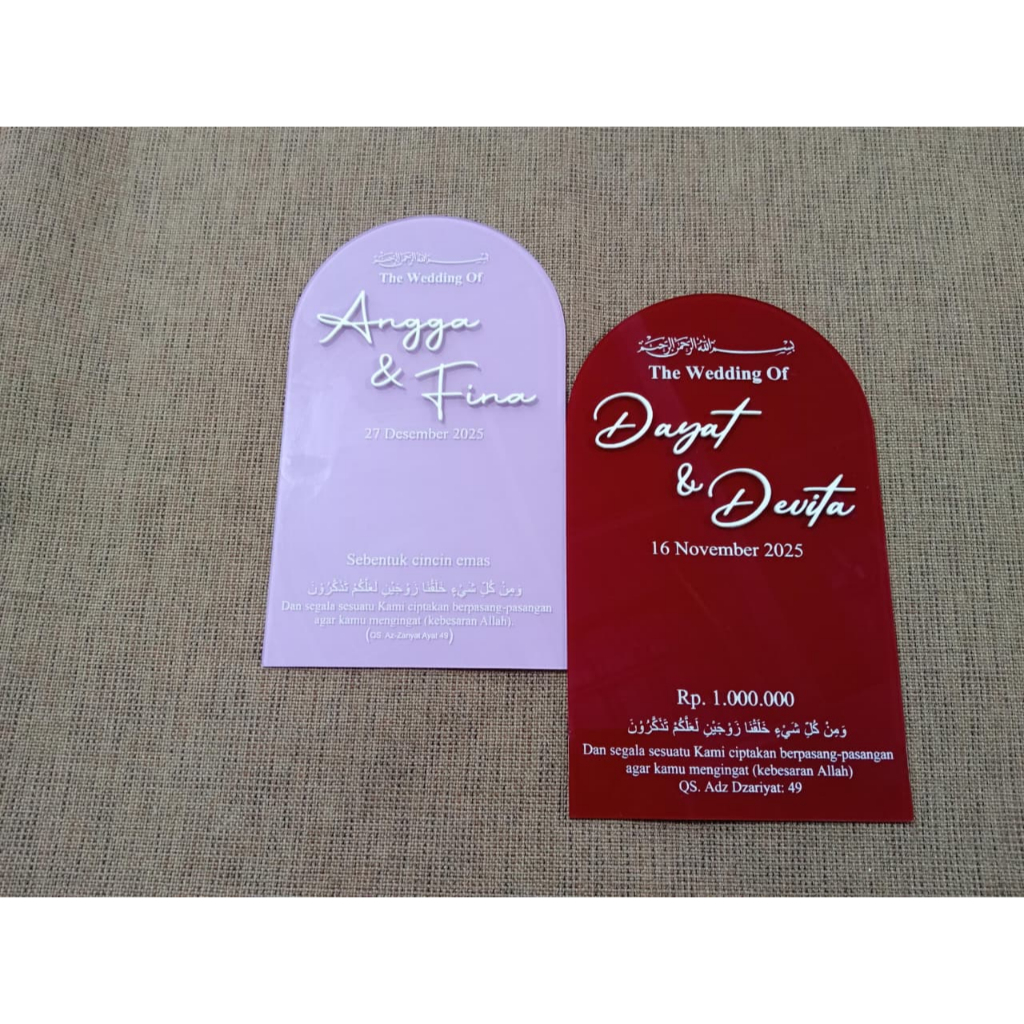 Dekorasi Mahar Akrilik Dome / Brush Akrilik