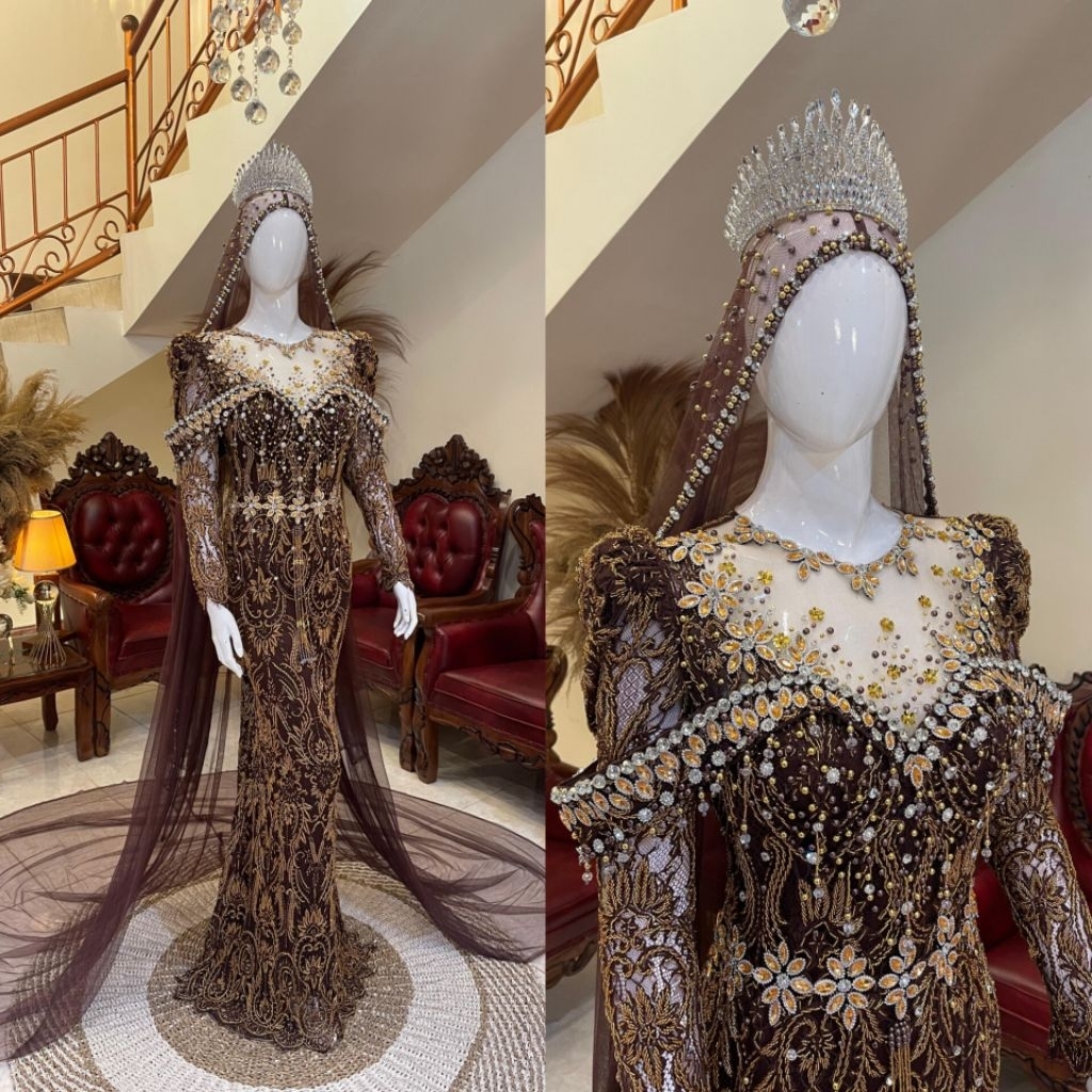 Kebaya pengantin akad santili premium | Kebaya pengantin akad full payet | Baju akad nikah | Baju ak