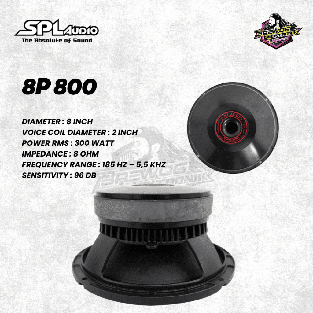 ORIGINAL PRODUK Brewog SPL Audio 8INCH SPEAKER 8P800