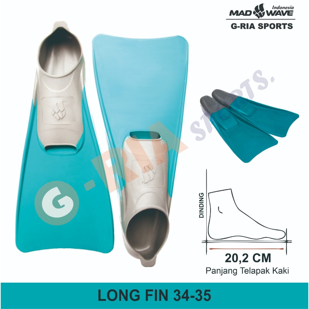 Mad Wave Long Fin standar pemula  34-35 ( Fin Panjang )