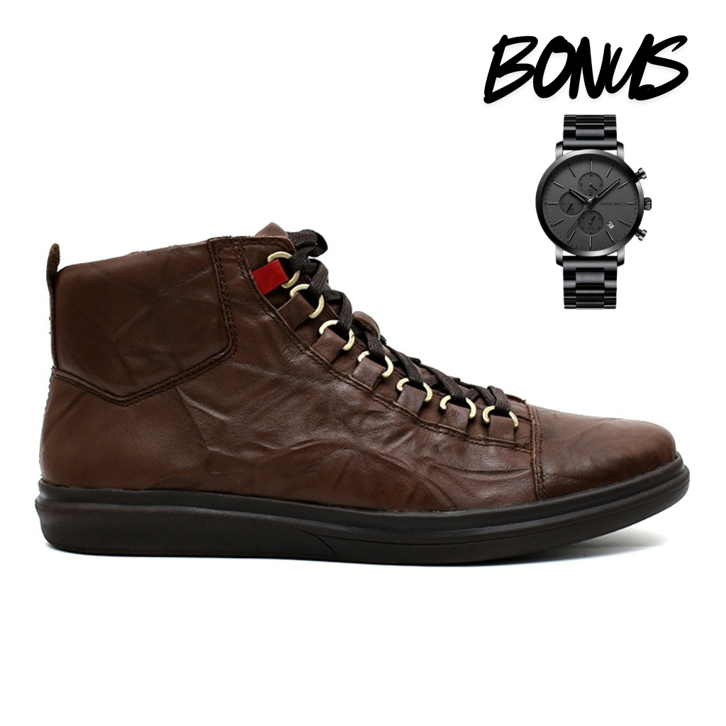 Sepatu Boots GINO MARIANI Gregory Shoes 1 Dark Brown Exclusive Cow Leather