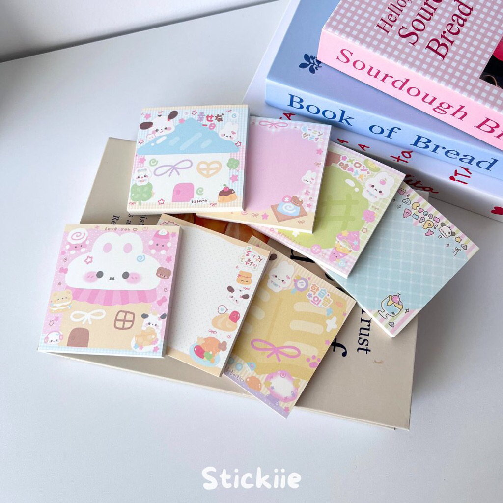 [STICKIIES] CANDY HOUSE NOTES - 50 Lembar Notes Lucu Aesthetic untuk Journal, Planner, Scrapbook, Di