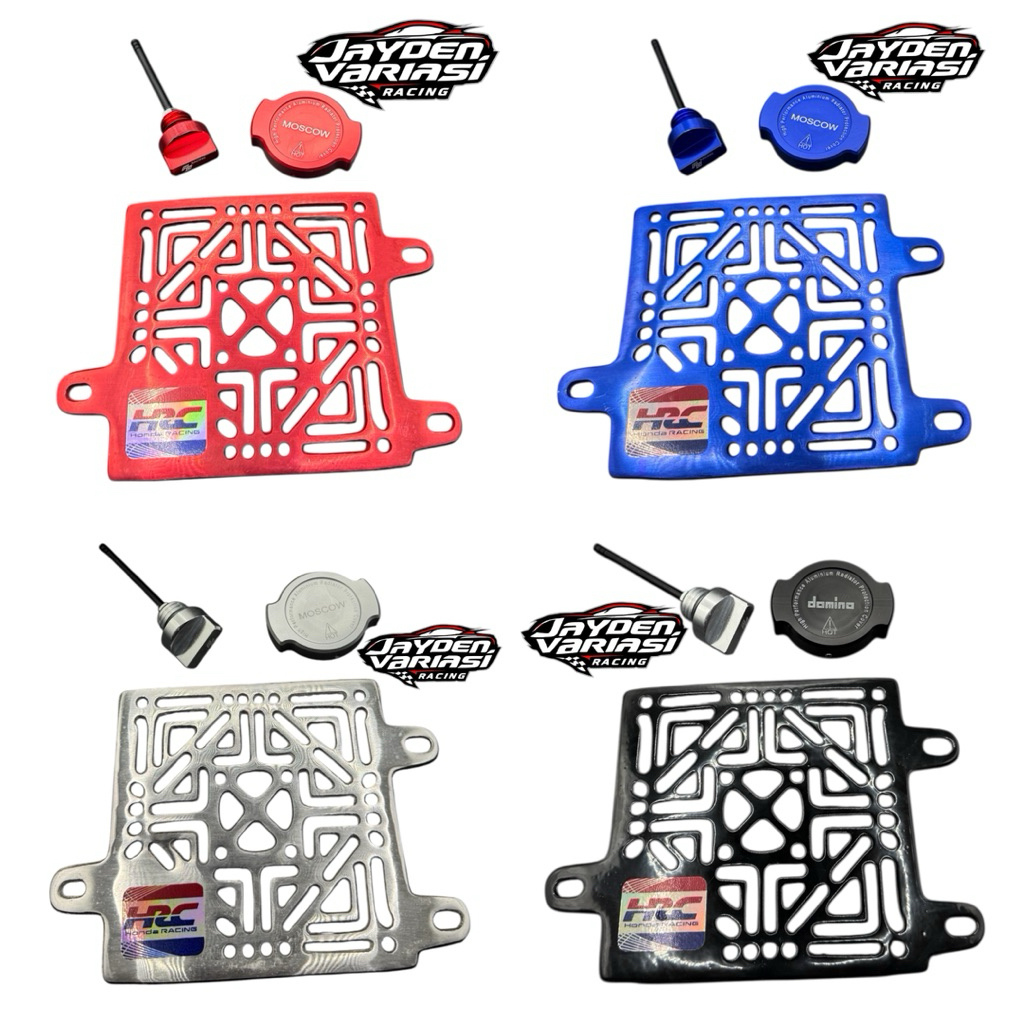 PAKET PROMO COVER RADIATOR FULL CNC VARIO 125/150 PCX 150 ADV 150 LOGO HRC HOLOGRAM + Cover Tutup Cu