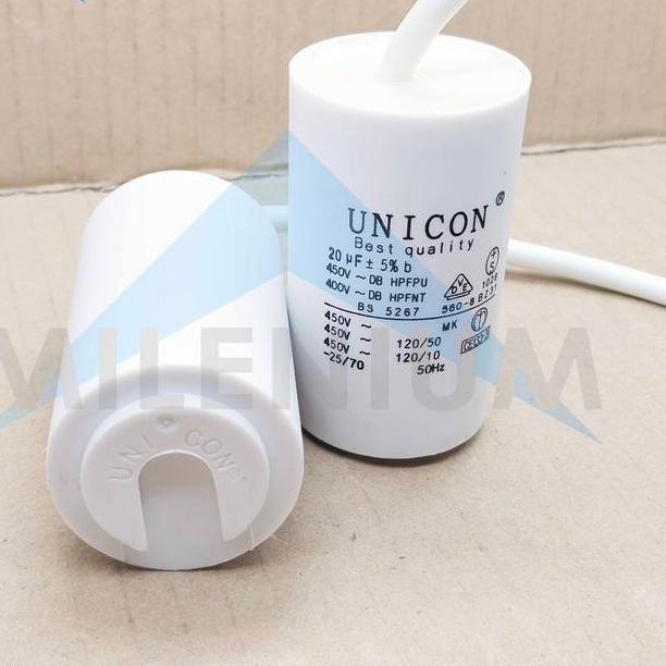 Kapasitor Mesin Cuci / Pompa Air Bulat UNICON 20 Mikro UF