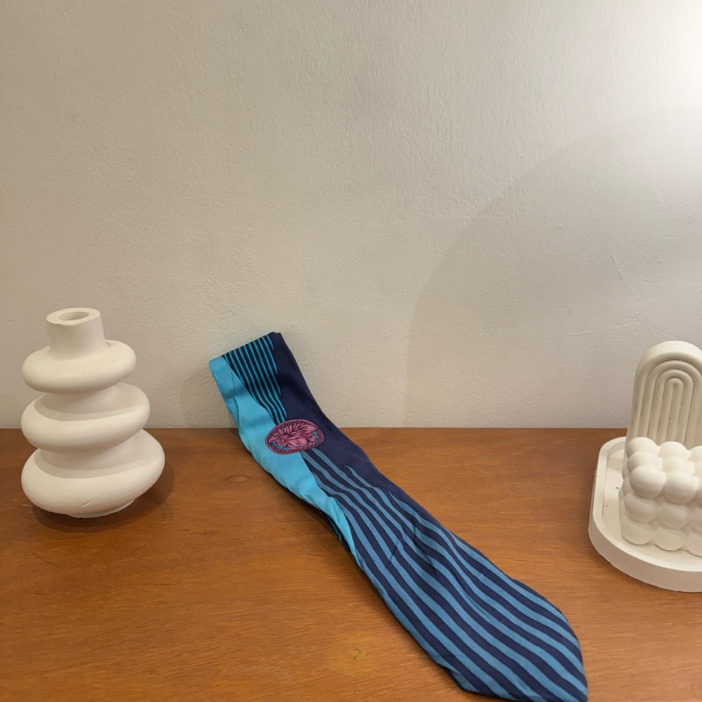 VERSACE GIANNI SILK BLUE NECK TIE
