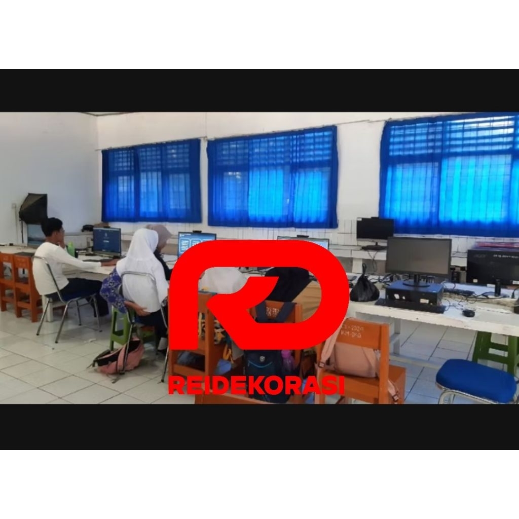 Gorden SIAP PAKAI Hordeng Jendela Kelas Sekolah,  T75 x L2M Mushola, KeAgamaan FREE TALI