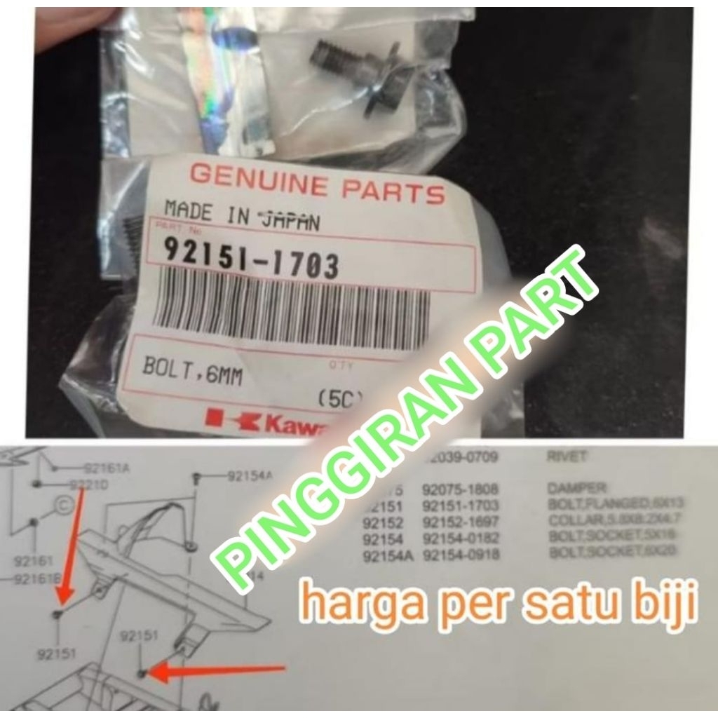 baut tutup rantai Ninja 250fi old Ninja 250 karbu original