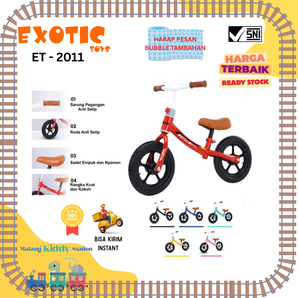 Sepeda Anak 3 Tahun Cewek Cowok Push Balance Bike Exotic ET-2011