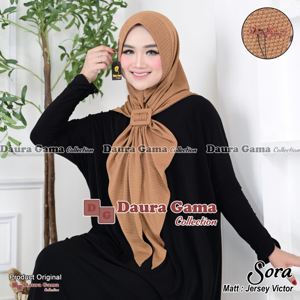 SORA Jersey Victor/Hijab Instan Oval Ped free gesper ORI by daura gama