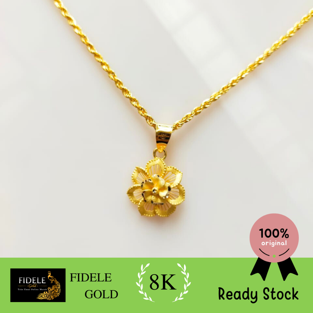 Liontin bunga kendari edels liontin emas kuning 375