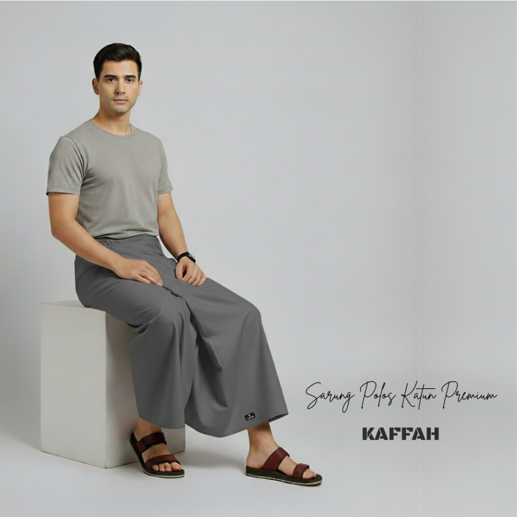 Sarung Polos Kaffah Premium Dewasa Warna Abu
