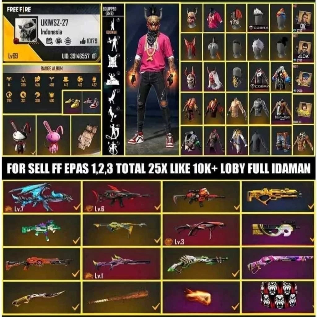 (Cek Deskripsi)====================jual baju anak murah jual juga akun ff terpercaya Skin Langka SG 