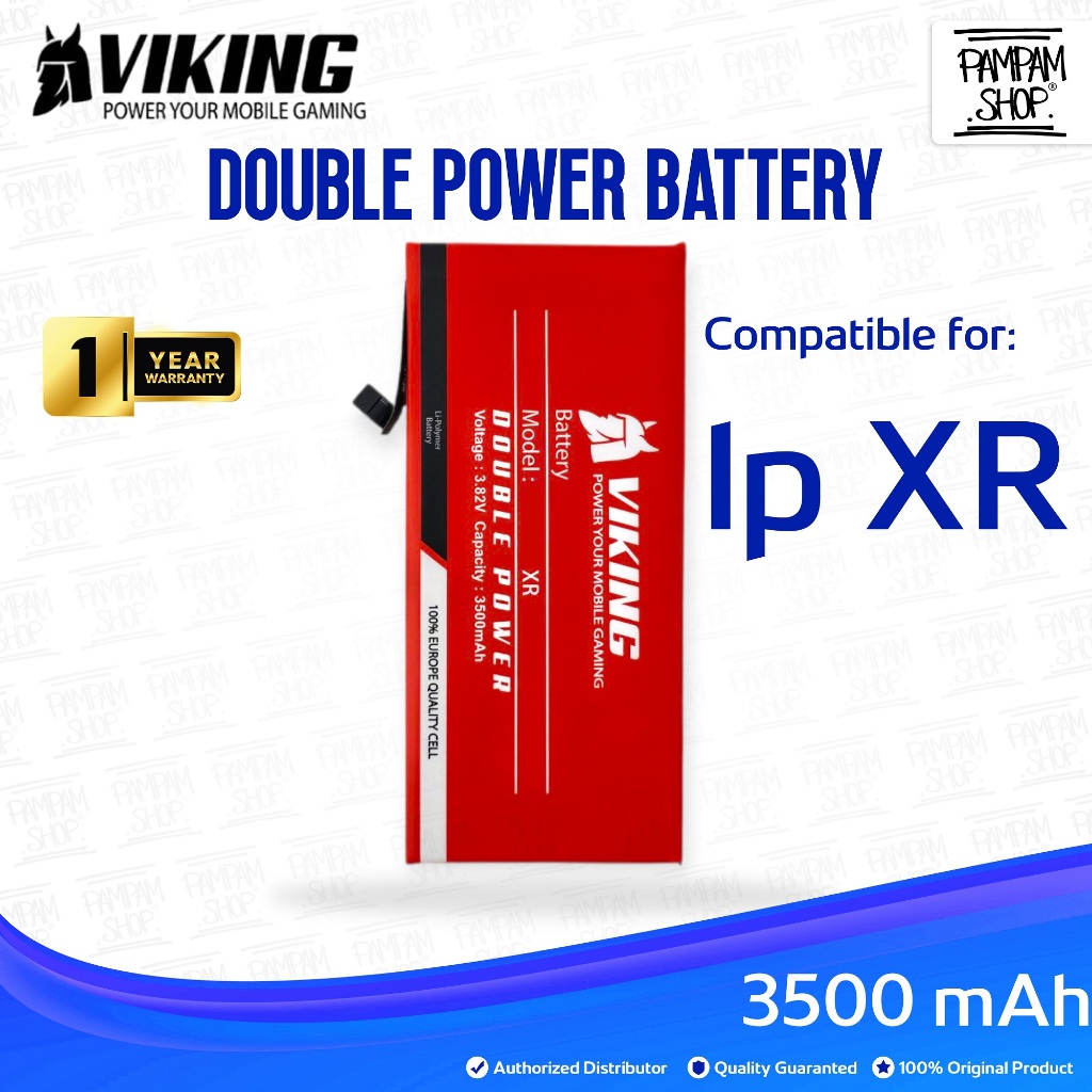 VIKING Double Power Replacement Battery for Ip XR Batre Batrai Baterai Dual Iphone