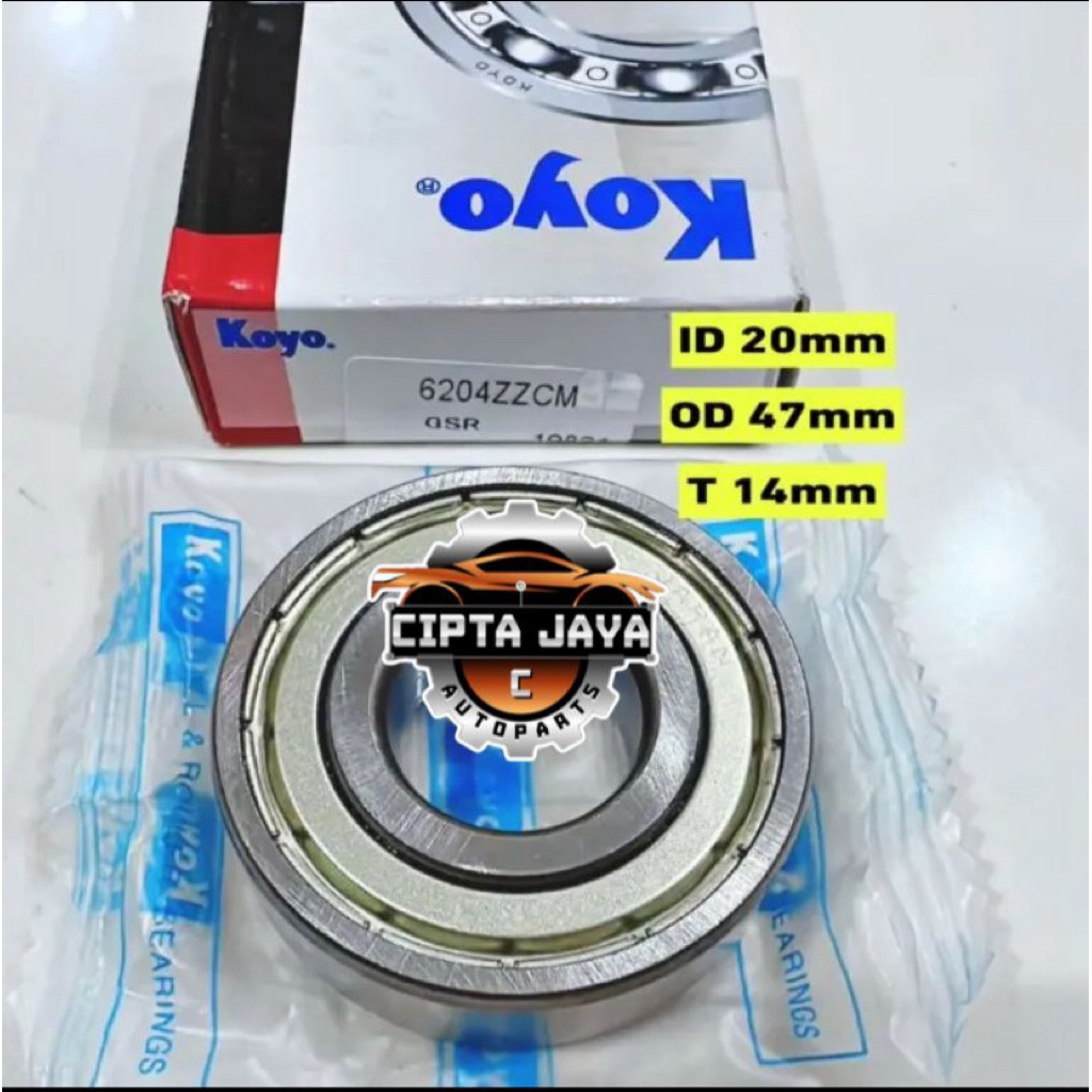 BEARING 6204ZZ KOYO BEARING 6204 ZZ KOYO TUTUP BESI