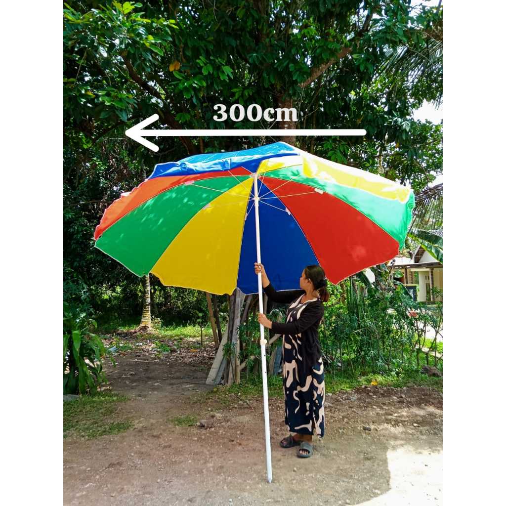 PAYUNG PANTAI 3 METER / PAYUNG PELANGI BESAR/ PAYUNG TENDA JUALAN BESAR