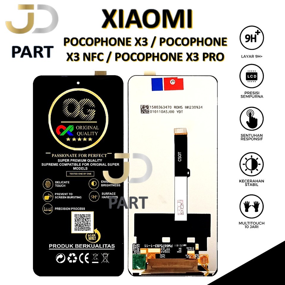 LCD + TOUCHSCREEN XIAOMI POCOPHONE X3 / POCOPHONE X3 NFC / POCOPHONE X3 PRO ORIGINAL 100% COMPLETE
