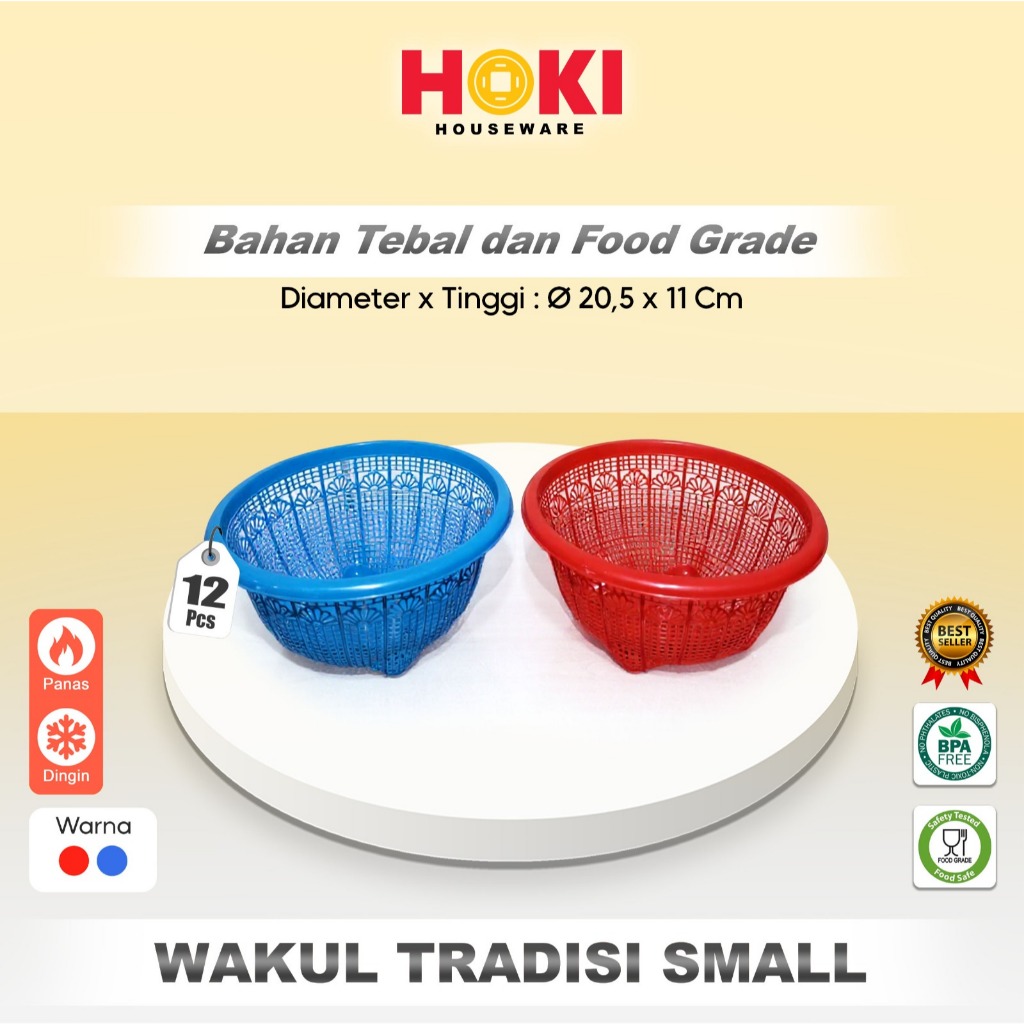 (12 PCS)WAKUL TRADISI SMALL / WAKUL PLASTIK / WAKUL HAJATAN / WAKUL MURAH / WAKUL SERBAGUNA