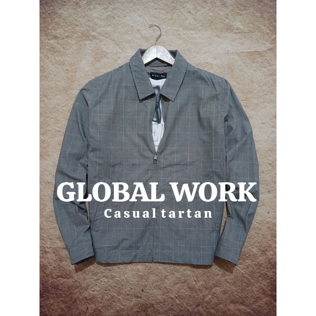 jaket casual GLOBAL WORK bahan katun kanvas recomend bekas/second/preloved