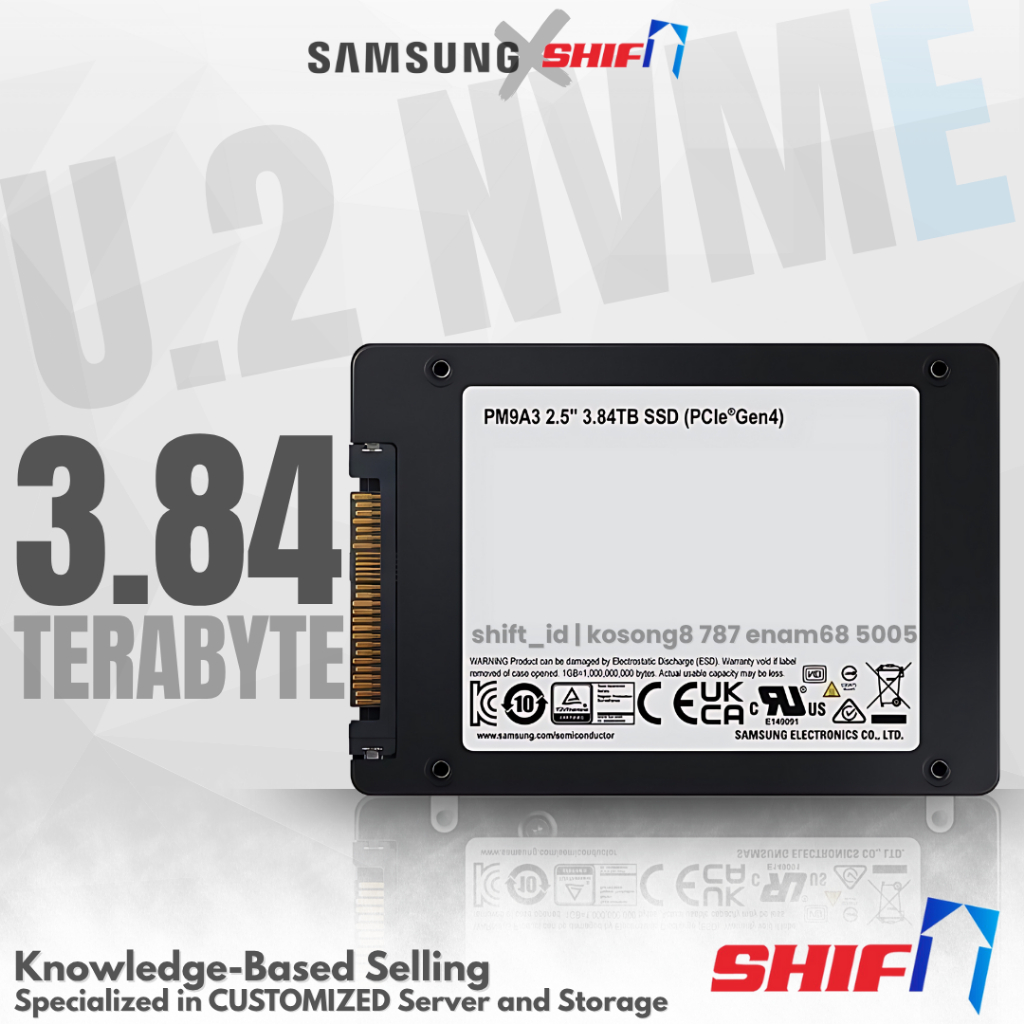 SHIFT - Samsung PM9A3 U.2 2.5" NVME - 3840GB - Server Grade NVME