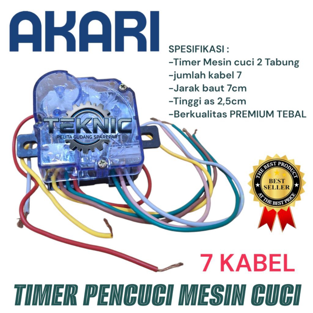 TIMER WASH 7 KABEL MESIN CUCI AKARI 2 TABUNG/ TIMER PENCUCI AKARI