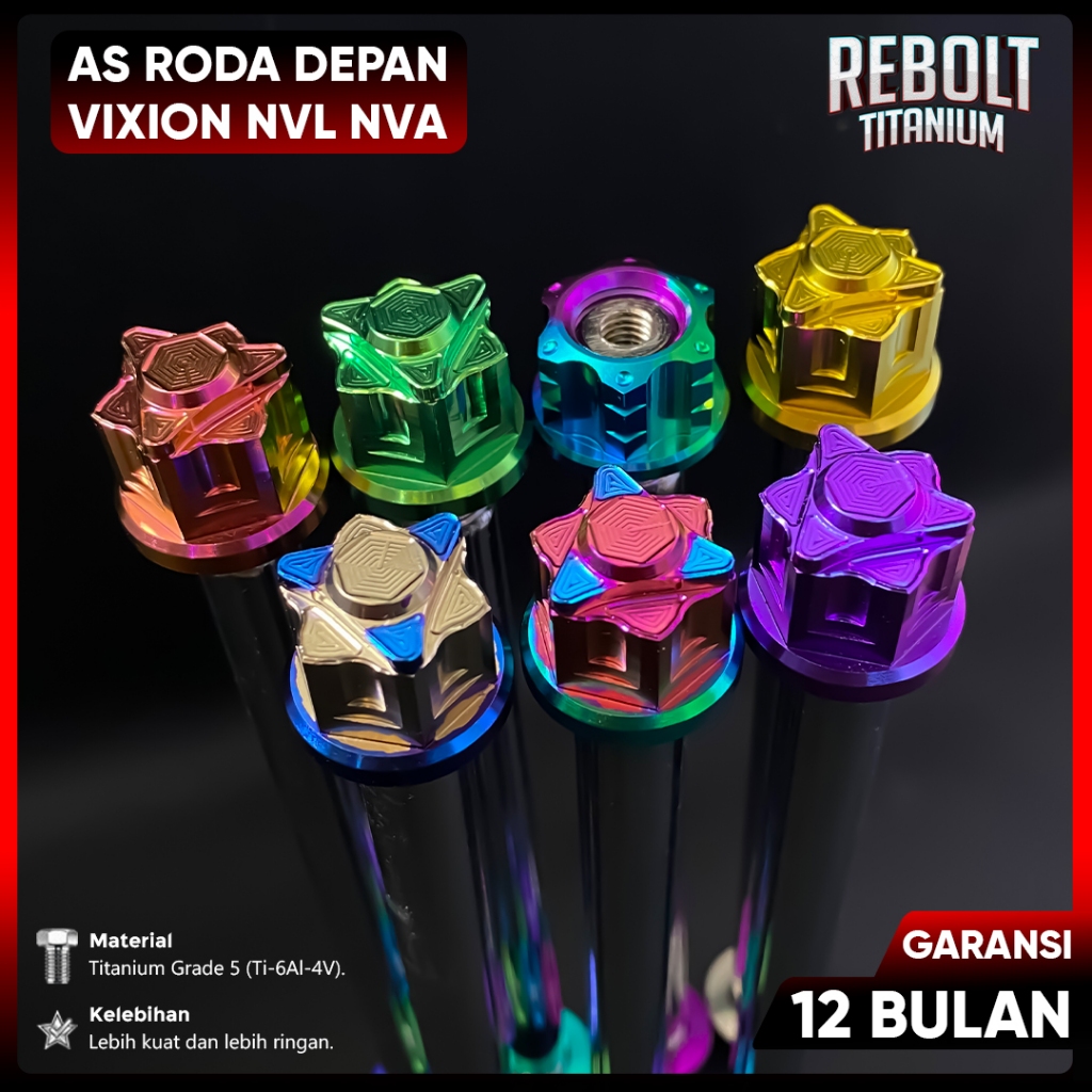 AS Roda Depan Probolt Titanium Vixion NVA NVL Grade 5 REBOLT Titanium