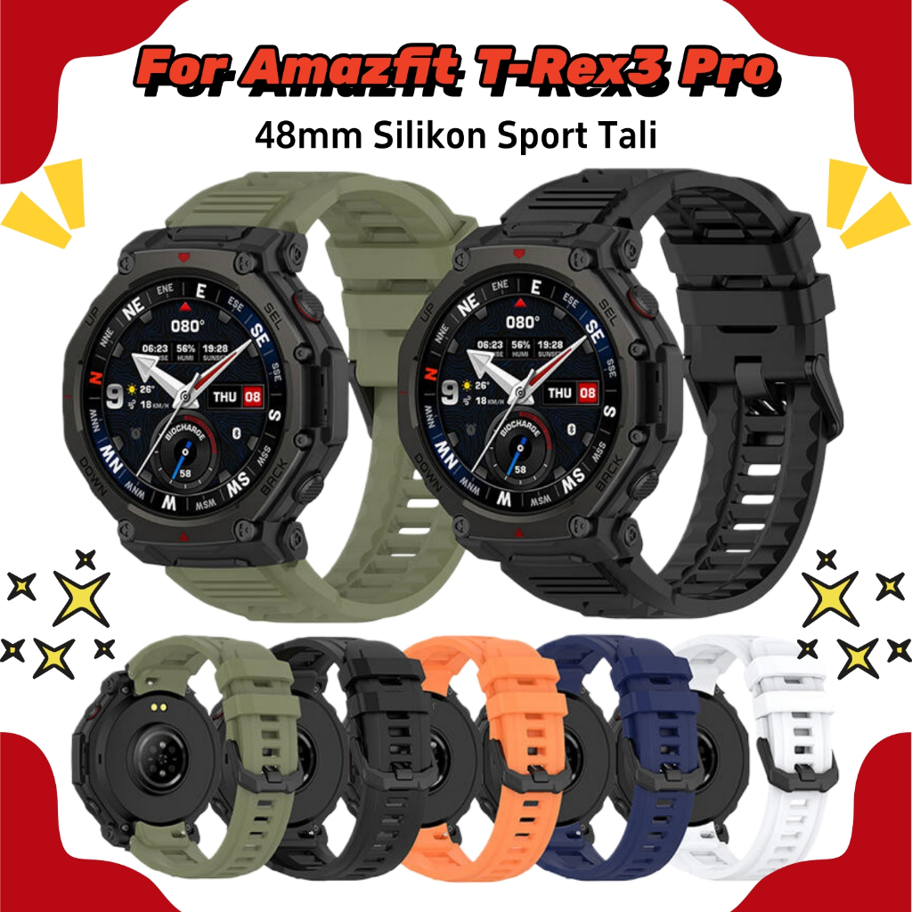 For Amazfit T-Rex3 Pro Tali Silikon 48mm - Original, Ringan & Nyaman, Pengganti Resmi