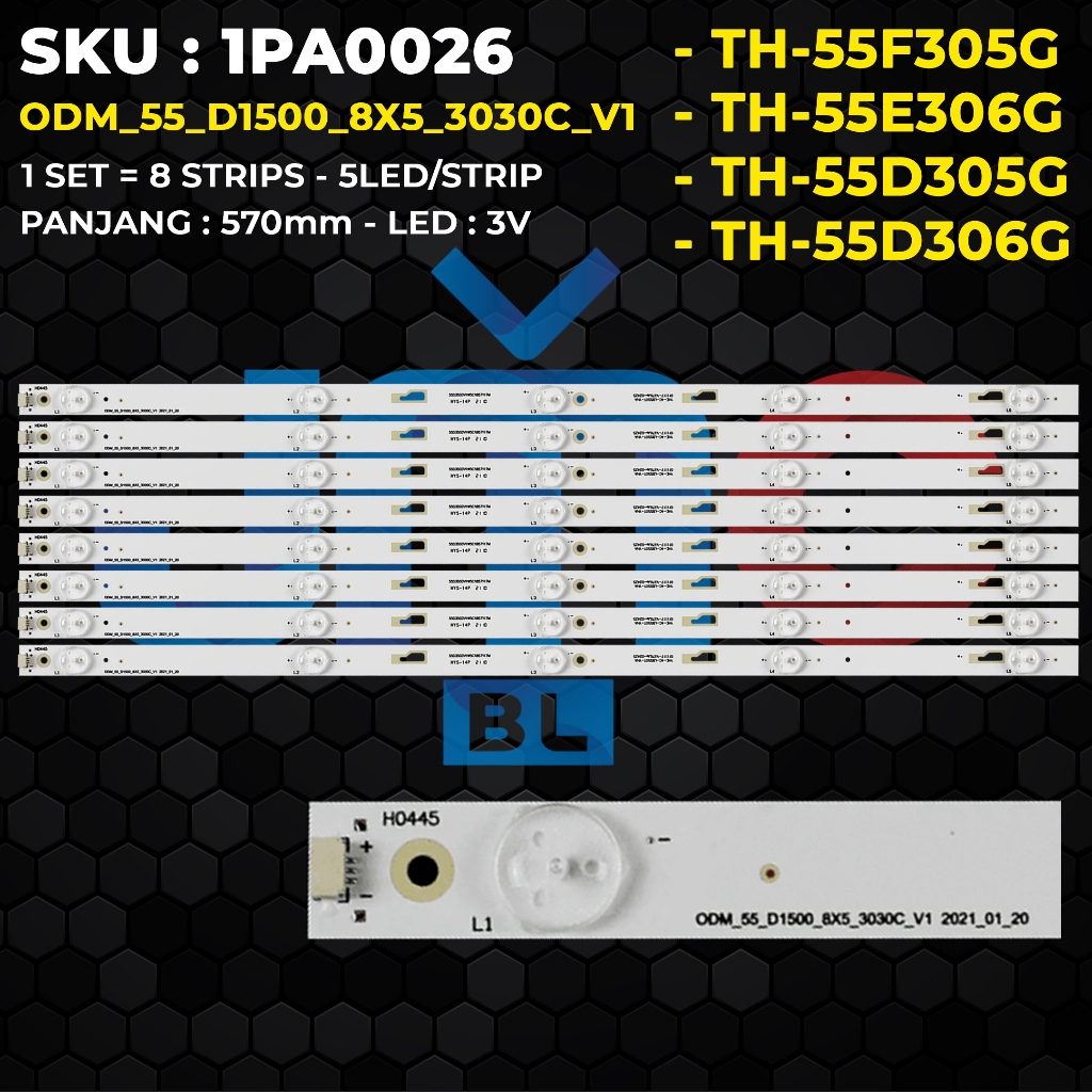 Backlight TV PANASONIC 55 Inch TH-55D305G TH-55D306G TH-55E306G TH-55F306G ODM_55_D1500_8X5_3030C_V1