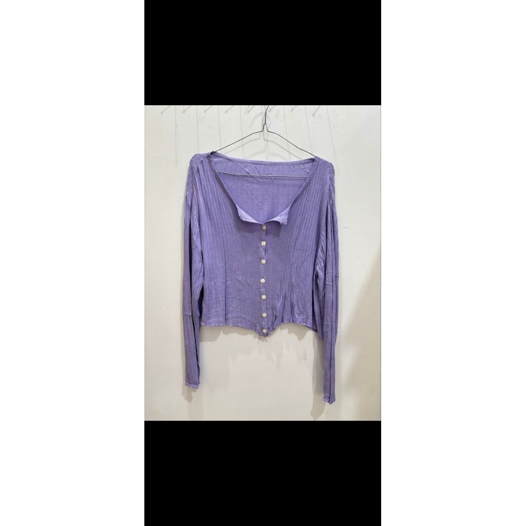 cardigan lilac ungu mo brand