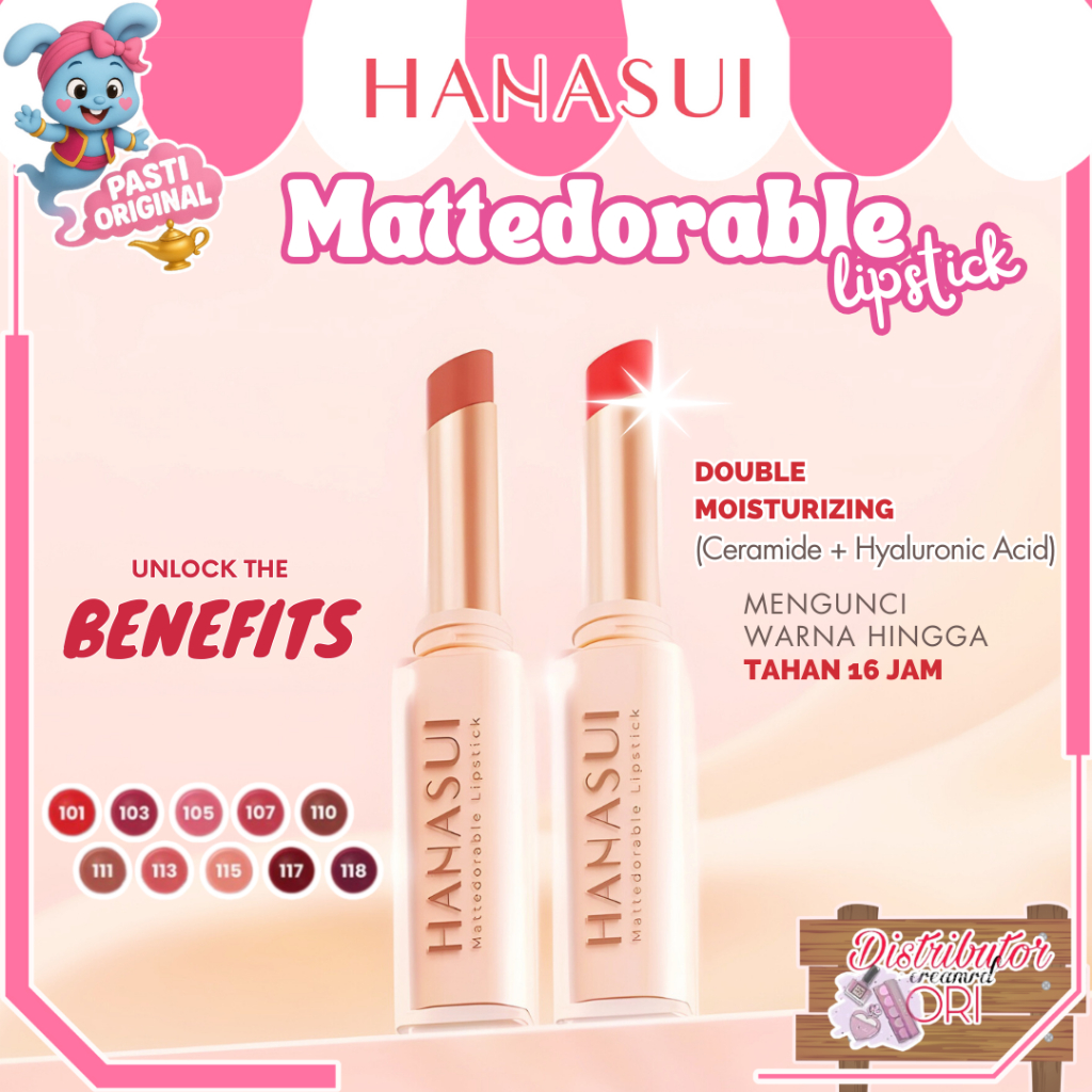 Hanasui Mattedorable Lipstick | BPOM | ORIGINAL