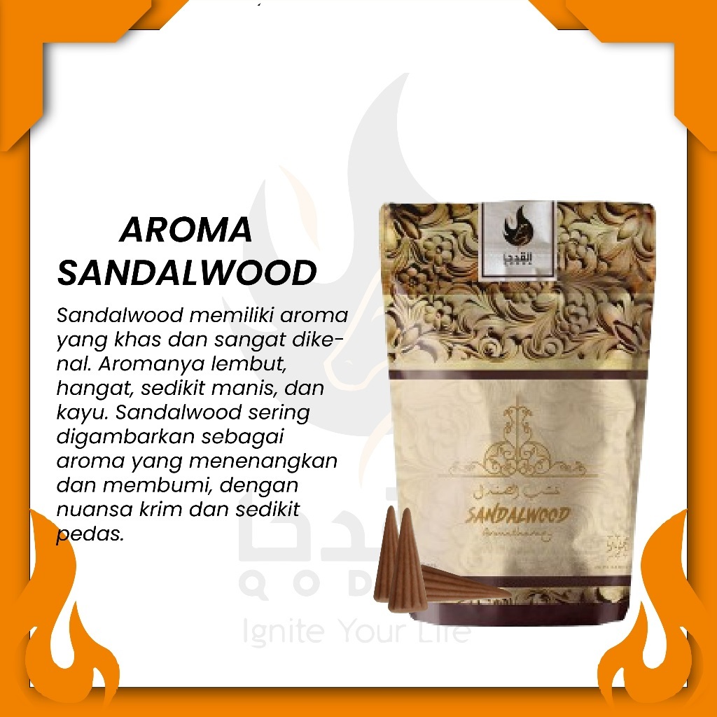 Dupa Kerucut Bukhur Qodha SANDALWOOD Buhur Qodha Aromaterapi