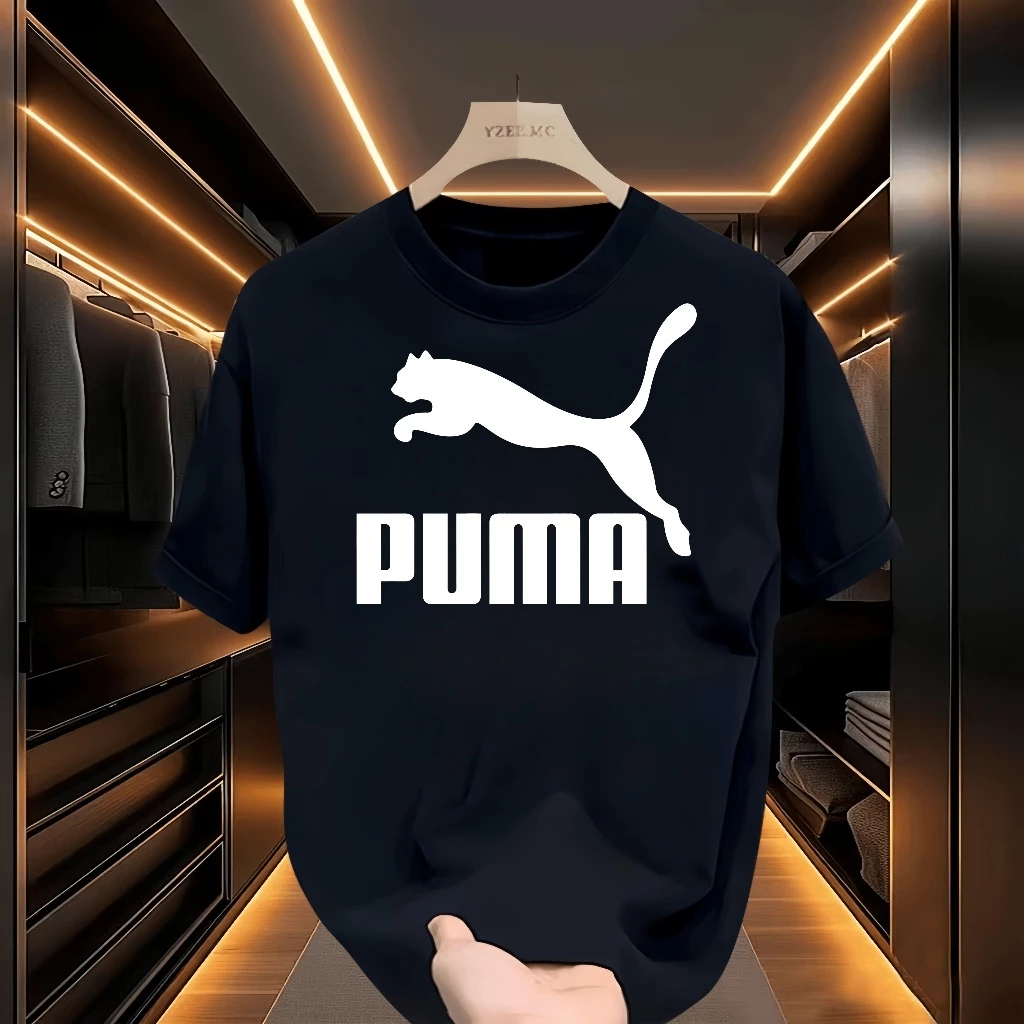 COD kaos distro pria musim panas katun combed kerah bundar ukuran besarWarna tren Puma kaos bergamba