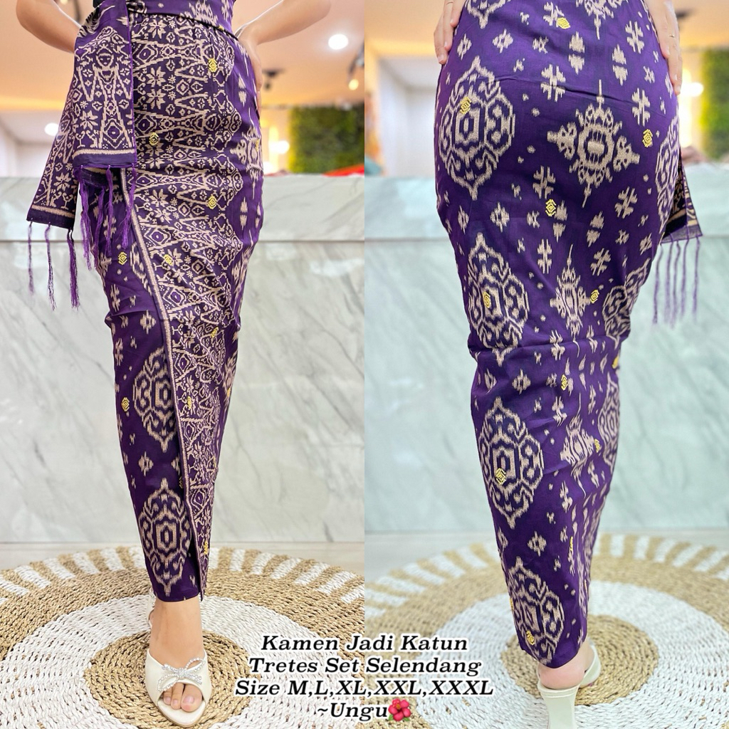 Kamen jadi bordir stretes set selendang
