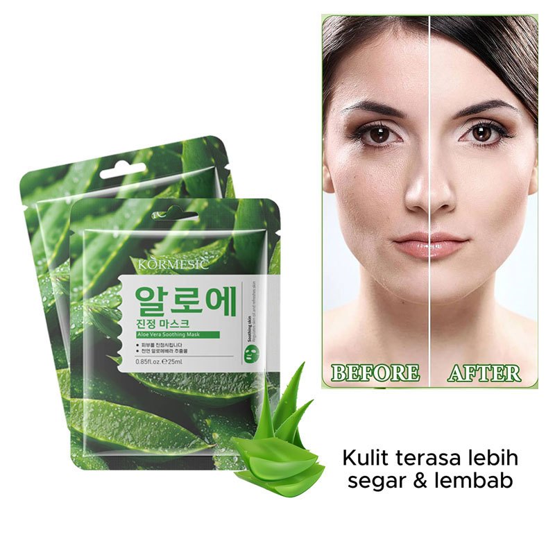 Kormesic Aloe Vera Sheet Mask Melembabkan Kulit