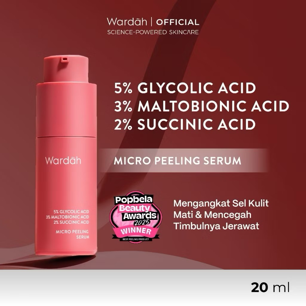 Wardah Exfo Peeling Serum - Serum Exfoliasi Wajah, Serum Membantu Mencerahkan dan Menghaluskan Wajah