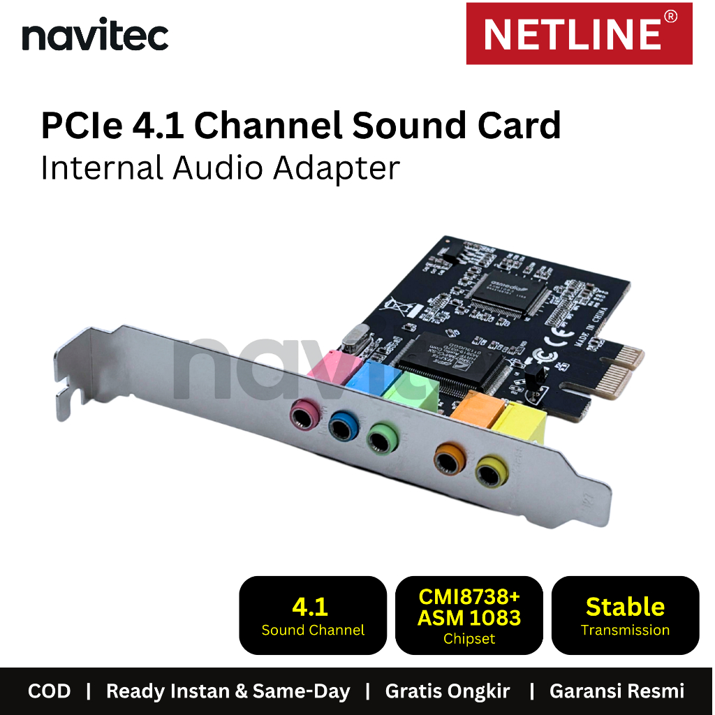 Netline PCIe 4.1 Surround Sound Card PCI Express Expansion Card