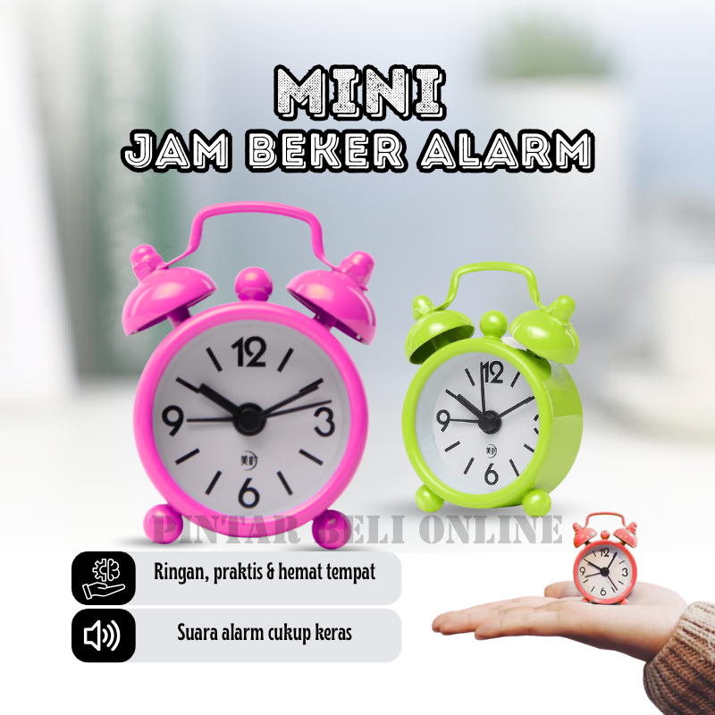 Jam Beker Alarm Mini / Jam Alarm Mini/ Jam Meja Mini/ Jam Beker Mini / Jam Analog/ Jam Mini