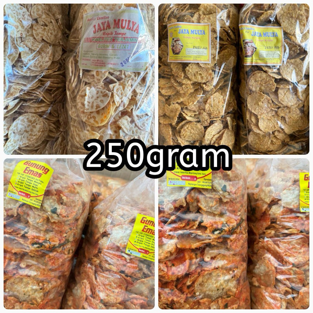 250gram Keripik Tempe Tepung - Kripik Tempe Sagu - Kripik Tempe Balado