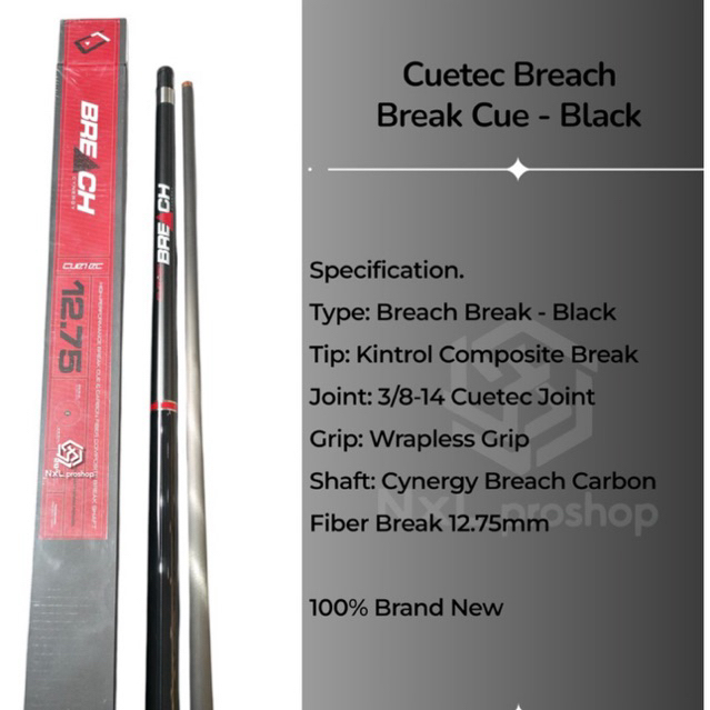 Cuetec Breach Break Cue - Black Stik billiard