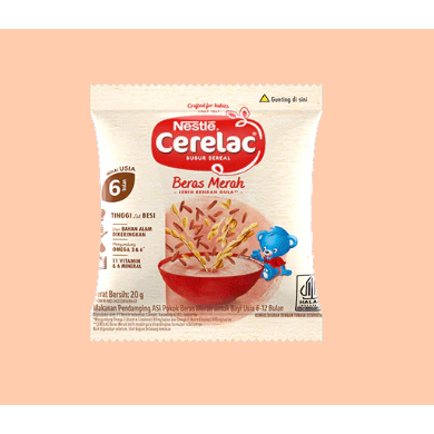 Cerelac Beras Merah Sachet 20gr - Bubur Bayi Sereal