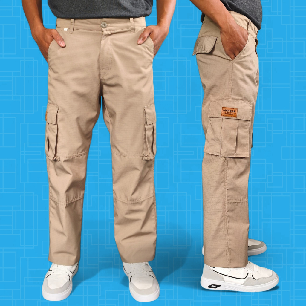 Celana Outdoor Pria Baham Cotton Ripstop | Celana Panjang Pria Cargo Ripstop