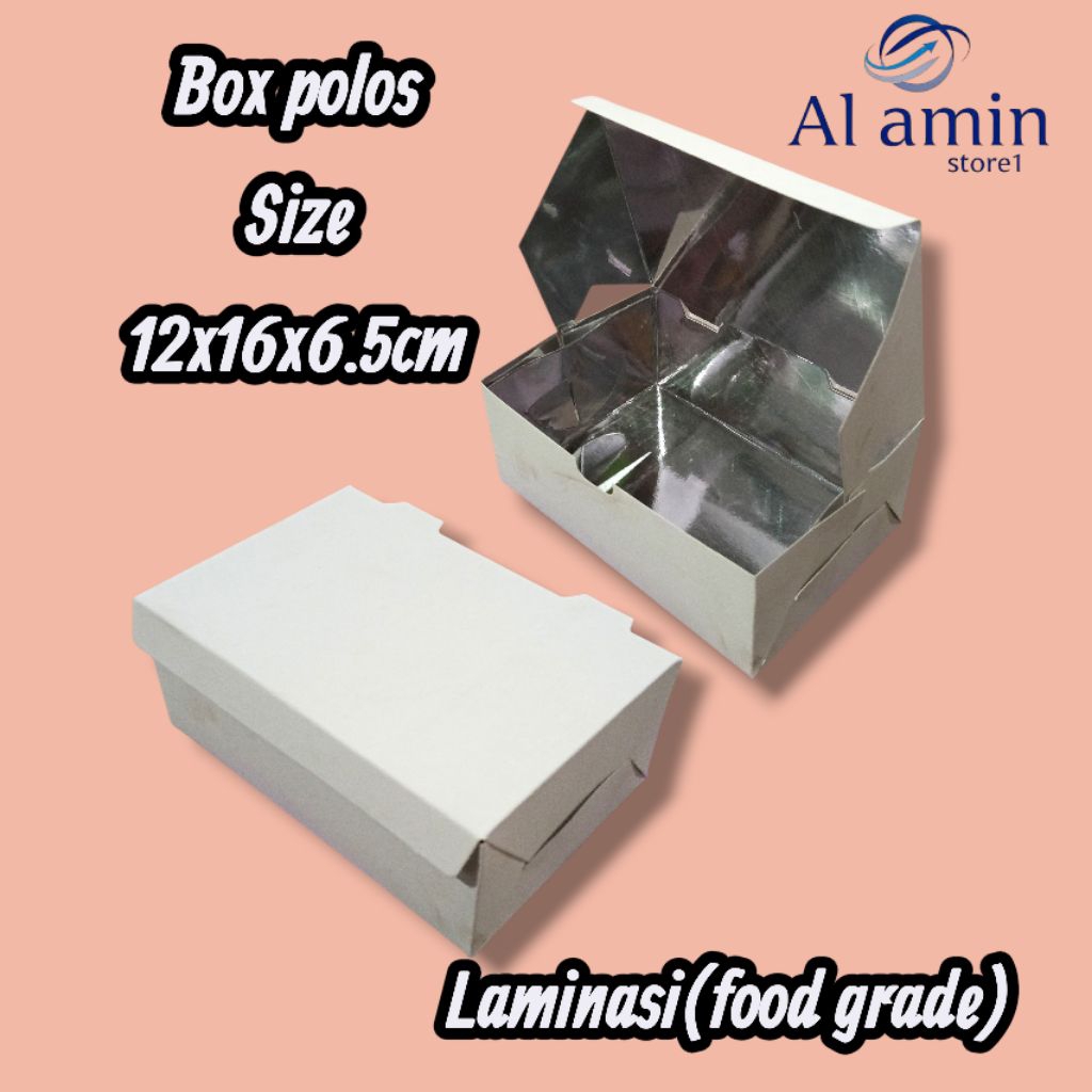 Box polos laminasi(food grade)/kotak aneka gorengan/fried chicken/dus ayam goreng