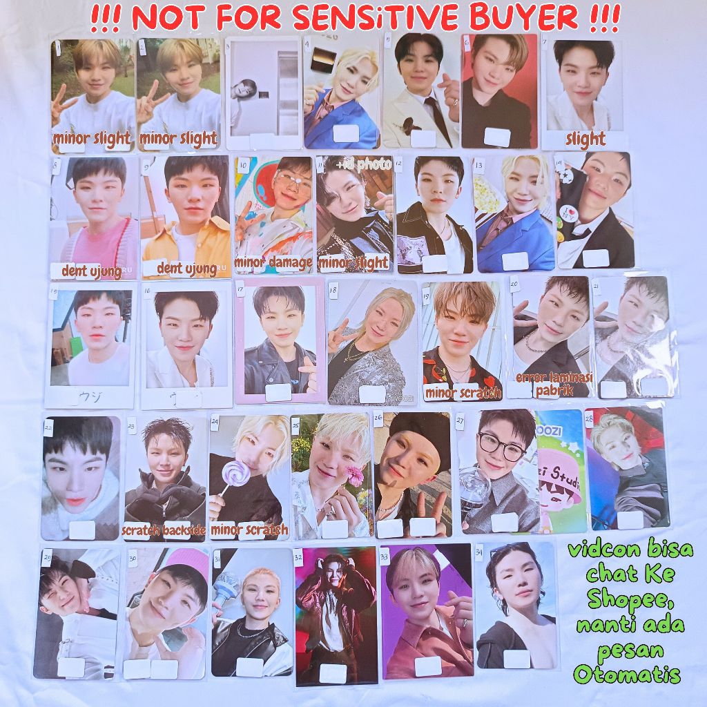 PC WOOZI SEVENTEEN FTS SHADOW CENTIL CARZONE WARNING LD SECTOR17 NANA TOUR PHOTOCARD SEVENTEEN PC SV
